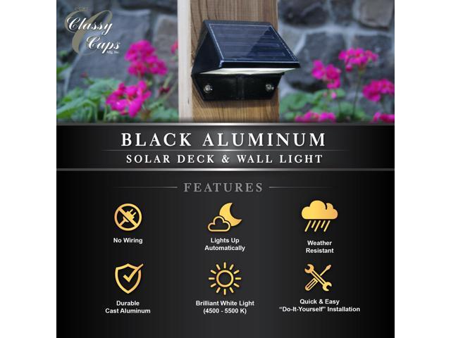 Classy Caps Black Aluminum Deck & Wall Light - 2 Pack