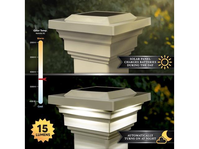 Classy Caps 4X4 Tan PVC Regal Solar Post Cap - 2 Pack