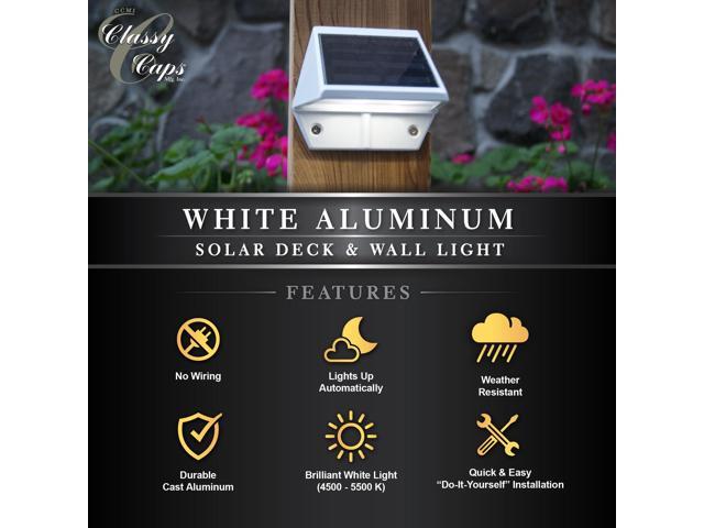 Classy Caps White Aluminum Deck & Wall Light - 2 Pack