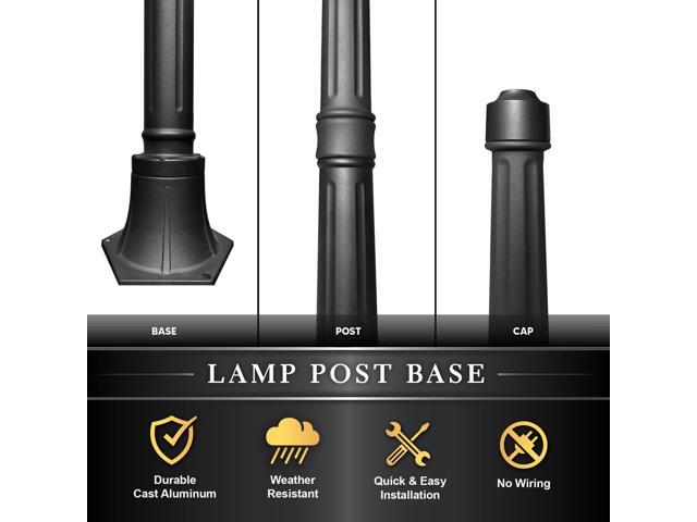 Classy Caps Black Aluminum Lamp Post Base