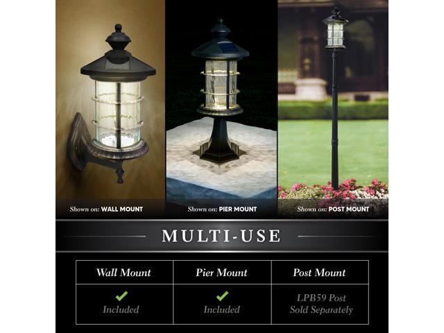 Classy Caps Black Aluminum Hampton Solar Lamp