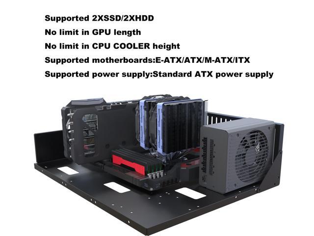 Open Chassis Rack, EATX ATX MATX ITX Computer Case PC Open Frame Test Bench, Gaming Computer Case (EATX)