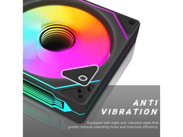 RGB Fans:6 pack 120mm PWM ARGB Case Fan with Fan Hub and Remote,Speed Control,PWM Control Fan for Computer Case and Liquid Cooling System