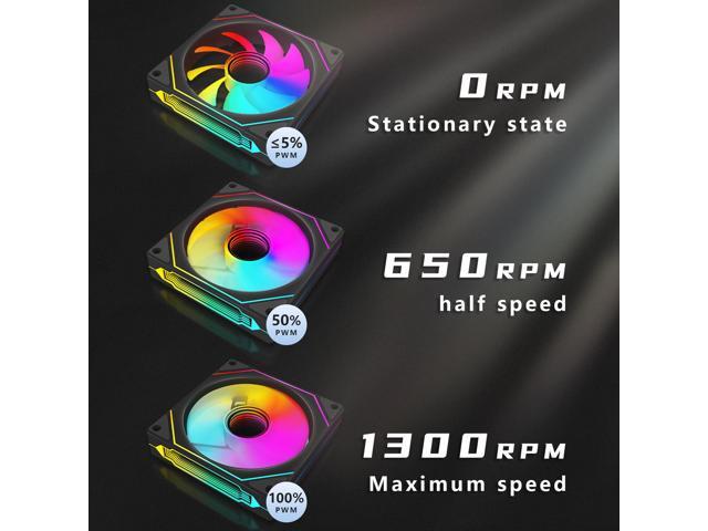 RGB Fans:6 pack 120mm PWM ARGB Case Fan with Fan Hub and Remote,Speed Control,PWM Control Fan for Computer Case and Liquid Cooling System