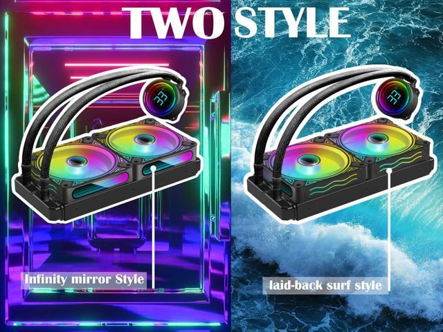 240mm CPU Liquid Cooler,Water Cooler with Temperature Display Screen,240mm Radiator ARGB & PWM Case Fans,LGA115X/1200/1700/1366/2011 / 2066, AM5 /...