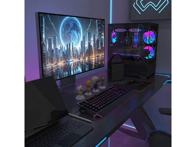 MATX-SLIM/ITX Gaming PC Cases with 3x120MM ARGB fans Preinstalled,itx case, 270° Full View Tempered Glass Mid Tower,Mid-Tower USB 3.0 with Double...