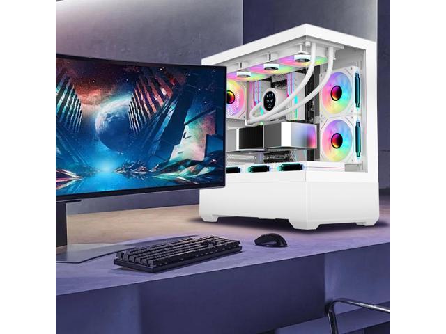 RGB Fans:6 pack 120mm PWM ARGB Case Fan with Fan Hub and Remote,Speed Control,PWM Control Fan for Computer Case and Liquid Cooling System White