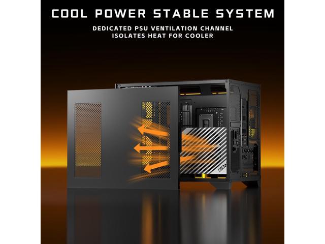 UTLGAMENG Micro-ATX Gaming PC Case with 270° View Tempered Glass, Pre-Installed 3 PWM ARGB Fans & Magnetic Filter, Supports 420mm GPU and 360mm AIO...