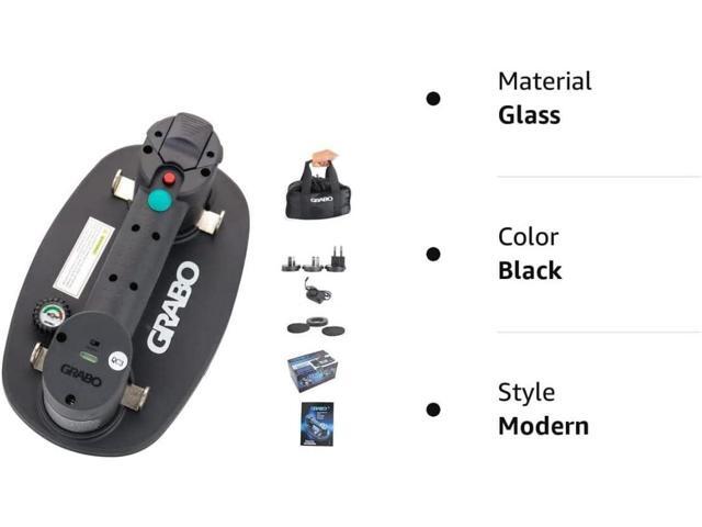 GRABO Nemo Grabo Electric Vacuum Suction Cup Lifter with 375 lb Maximum Load Capacity, Includes Battery and Seal