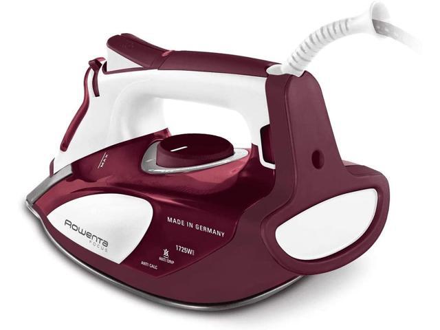 Rowenta DW5081 1725-Watt Micro Steam Iron Stainless Steel Soleplate with Auto-Off, 400-Hole, Red