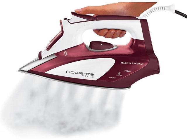 Rowenta DW5081 1725-Watt Micro Steam Iron Stainless Steel Soleplate with Auto-Off, 400-Hole, Red