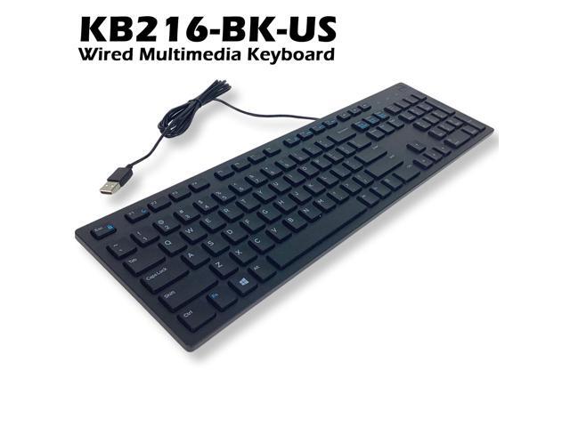 Dell KB216-BK-US Dell KB216 Keyboard - Cable Connectivity - USB Interface - English (US) - Play, Pause, Rewind, Fast-forward, Volume Control Hot...