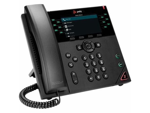 HP Poly OBi VVX 450 IP Phone and PoE-enabled, Corded Black VoIP Wall Mountable Desktop 1 x Network (RJ-45) PoE Ports Model 89B60AA