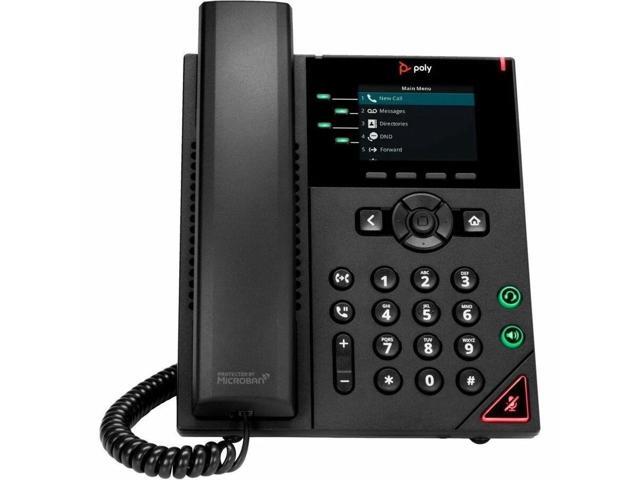 HP Poly VVX 250 IP Phone Corded- Corded Desktop Wall Mountable Black Model 89B58AA