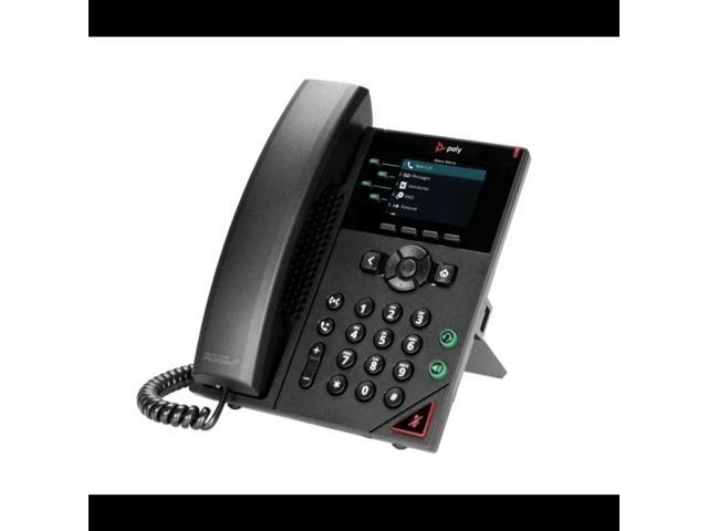 HP Poly VVX 250 IP Phone Corded- Corded Desktop Wall Mountable Black Model 89B58AA