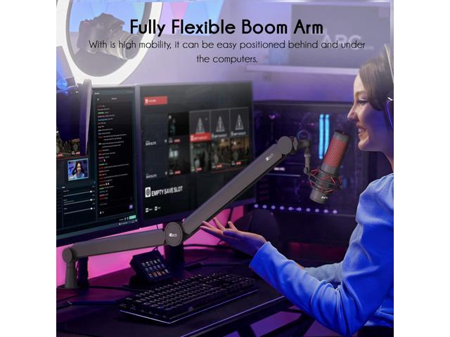 IXTECH Premium Microphone Boom Arm with Desk Mount, 360° Rotatable, Fully Adjustable, for Podcast, Video, Gaming, Radio, Studio, Recording, Sturdy...