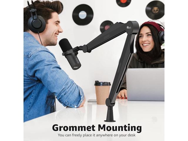 IXTECH Microphone Boom Arm Mic Arm for Blue Yeti Shure Sm7b Hyperx QuadCast Rode At2020 and Fifine Mic Stand for Gaming Podcasting and Streaming...