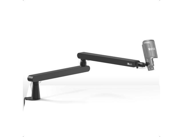 IXTECH White Microphone Boom Arm Stand Low Profile Boom Arm Adjustable Mic Stand with Built In Cable Management 360° Swivel Mic Arm LIZARD WHITE...