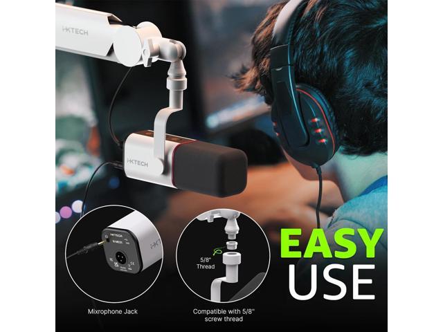 IXTECH Cardioid Dynamic Microphone with Mic Cover, Vocal USB XLR Microphone for Podcasting, Streaming, Recording, Gaming and Voice-Over (Black) White