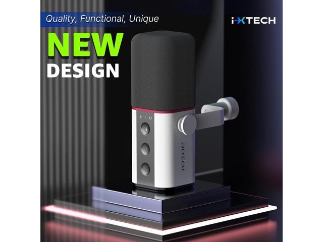 IXTECH Cardioid Dynamic Microphone with Mic Cover, Vocal USB XLR Microphone for Podcasting, Streaming, Recording, Gaming and Voice-Over (Black) White