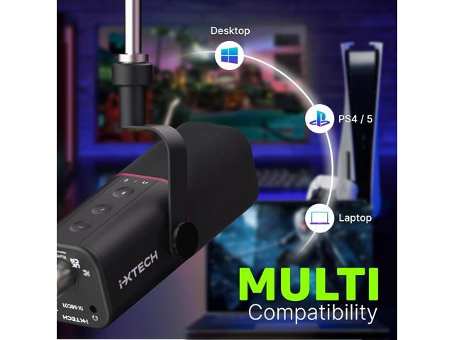 IXTECH Cardioid Dynamic Microphone with Mic Cover, Vocal USB XLR Microphone for Podcasting, Streaming, Recording, Gaming and Voice-Over (Black)