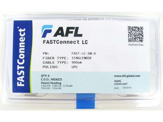 AFL FAST-LC-SM-6 FastConnect LC Singlemode SM OS2 Fiber Optic Connector, 6-Pack