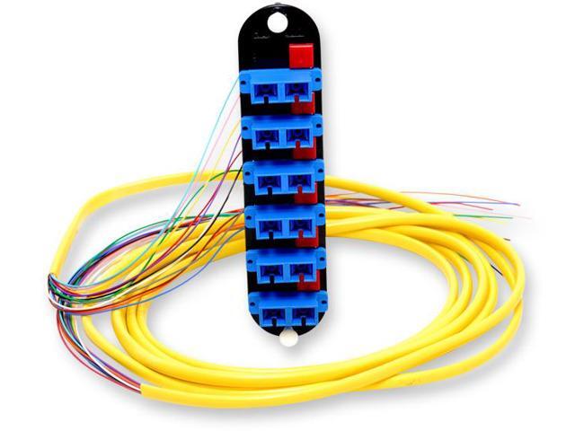 Corning CCH-CP12-59-P03RH Pigtailed Fiber Adapter Panel with 6 SC Duplex OS2 Singlemode Fiber Adapters