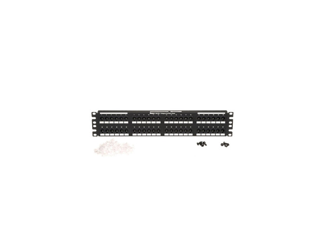Panduit NetKey 48 Port Cat5e Network Patch Panel - 48 - 48 Port(s) - 48 x RJ-11 - 2U High - NK5EPPG48Y