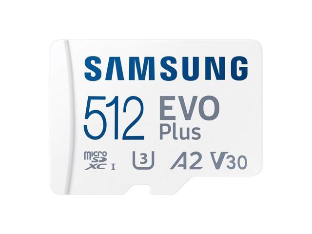 samsung evo plus microsd sdxc u3 class 10 a2 memory card 130mb/s with sd adapter 2021 (512gb)