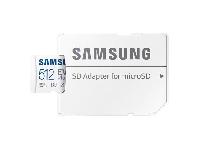 samsung evo plus microsd sdxc u3 class 10 a2 memory card 130mb/s with sd adapter 2021 (512gb)