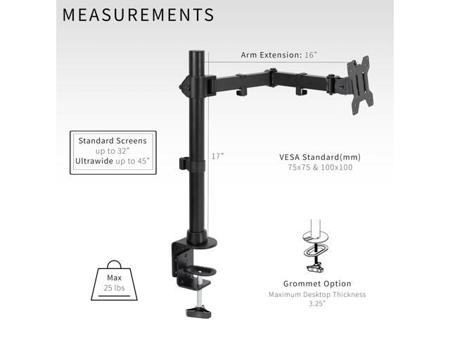 VIVO Single Ultrawide Monitor Desk Mount Adjustable Stand for Screens up to 45 - image 8