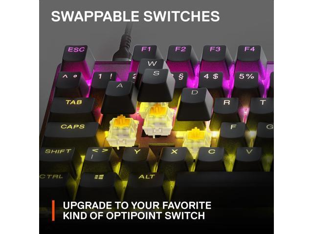 SteelSeries - Apex 9 TKL Wired Optical OptiPoint Adjustable Actuation Switch Gaming Keyboard with Rapid Tap - Black - image 8