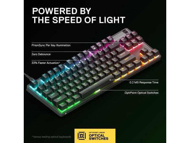 SteelSeries - Apex 9 TKL Wired Optical OptiPoint Adjustable Actuation Switch Gaming Keyboard with Rapid Tap - Black - image 11