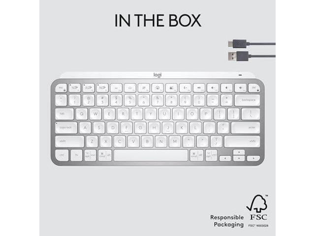 Logitech MX Keys Mini Wireless Keyboard (Pale Gray) - image 9