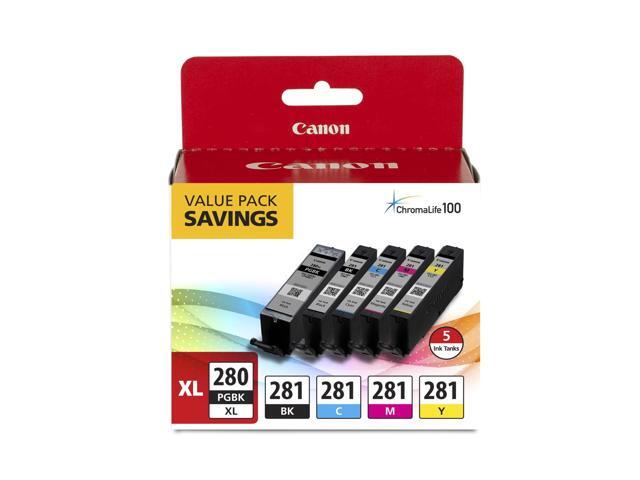 Canon - PGI-280 XL / CLI-281 5-Pack High-Yield - Pigment Black, Standard Capacity Ink Cartridges - Black/Cyan/Magenta/Yellow - image 8