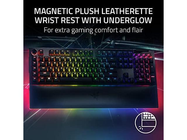 Razer BlackWidow V4 Pro Wired Mechanical Gaming Keyboard - Yellow Switches (Linear & Silent), Doubleshot ABS Keycaps, Command Dial, Chroma RGB,...