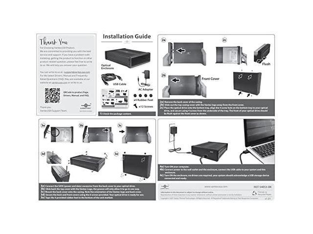 VANTEC NexStar DX2 USB 3.0 External Enclosure for SATA Blu-Ray/CD/DVD Drive