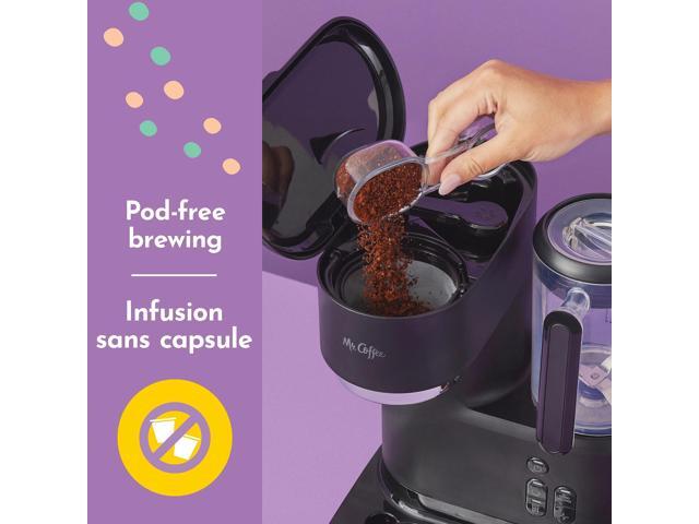 Mr. Coffee 3-in-1 Single-Serve Frappe, Iced, and Hot Coffee Maker and Blender Coffee Machine with Reusable Filter, Scoop, Recipe Book and 2...