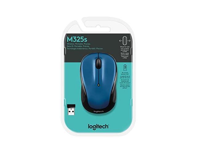Logitech M325s Wireless Mouse, 2.4 GHz with USB Receiver, 1000 DPI Optical, Blue