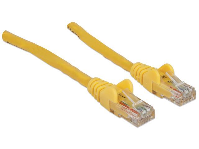 Intellinet Network Cable, Cat6, UTP, RJ45 Male / RJ45 Male, 0.15 m (0.5 ft.), Yellow