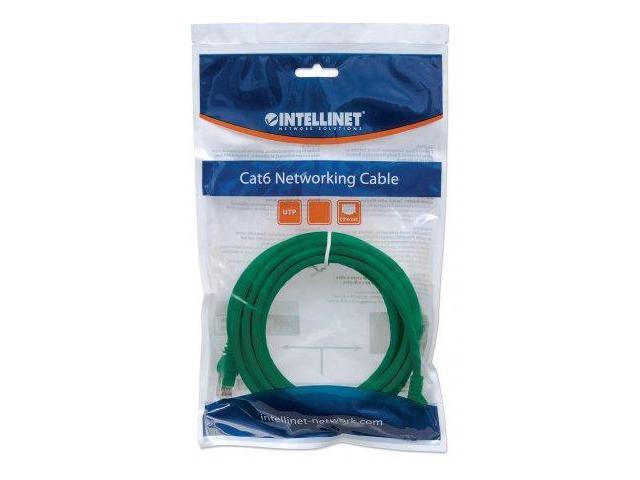 Intellinet Network Cable, Cat6, UTP, RJ45 Male / RJ45 Male, 10.5 m (35 ft.), Green