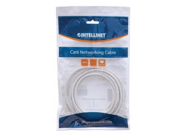 Intellinet Network Cable, Cat6, UTP, RJ45 Male / RJ45 Male, 22.5 m (75 ft.), White