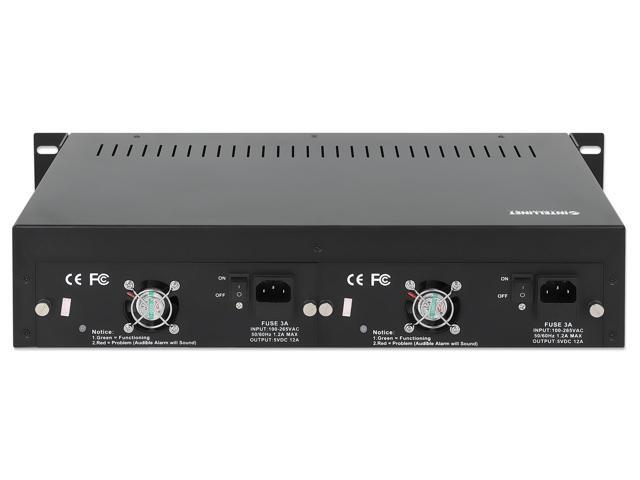 Intellinet 14-Slot Media Converter Chassis, Includes redundant power supply, 19' rackmountable, 2U