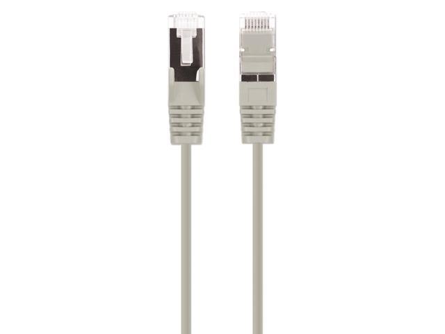 Intellinet Cat8.1 U/FTP Slim Network Patch Cable, 1.5 ft., Gray, 10-Pack, 40G, 2 GHz, 100% Copper, 30 AWG, RJ45, Stranded, Snag-free, Gold-plated...