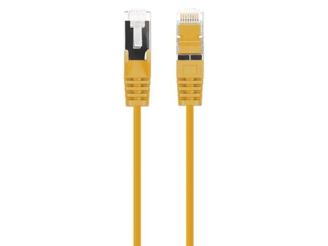 Intellinet Cat8.1 U/FTP Slim Network Patch Cable, 5 ft., Yellow, 10-Pack, 40G, 2 GHz, 100% Copper, 30 AWG, RJ45, Stranded, Snag-free, Gold-plated...