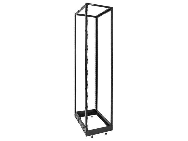 Intellinet 19' 4-Post Open Frame Network Rack, 45U, Depth-Adjustable 22.2 to 40.4 in. Flat Pack, Can Be Bolted to the Floor, Black RAL 9005