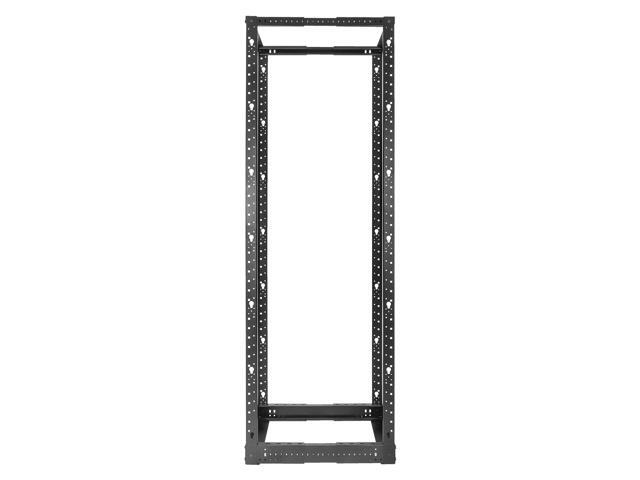 Intellinet 19' 4-Post Open Frame Network Rack, 45U, Depth-Adjustable 22.2 to 40.4 in. Flat Pack, Can Be Bolted to the Floor, Black RAL 9005