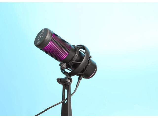 MANHATTAN RGB USB Gaming Mic, Noise Cancelling Condenser Microphone for PC, PS4, PS5 and Mac, Anti-Vibration Shock Mount, Gaming, Streaming,...