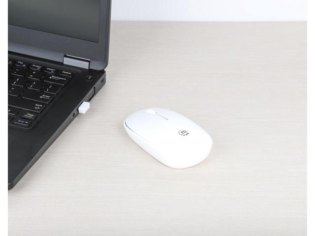 MANHATTAN Wireless Mouse, 2.4G with USB-A Plug Slim Portable Computer Mouse with Nano Receiver for PC, Laptop, Computer, Notebook (White) - 190329