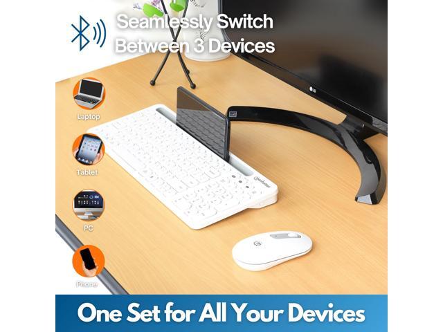 MANHATTAN Wireless Keyboard and Mouse Set Bluetooth & 2.4 GHz for Multi-Device Switching Wireless Keyboard Mouse, Cordless Keyboard and Mouse...